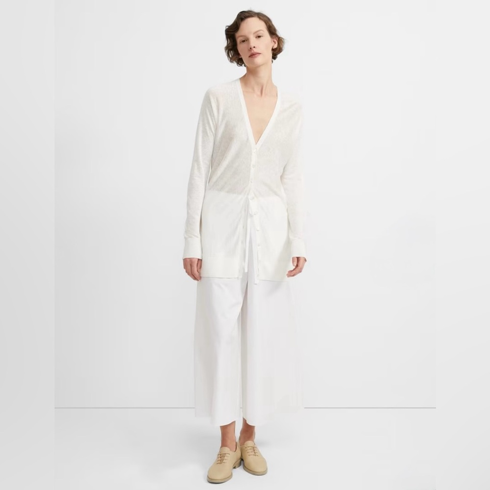 Theory Womens Dolman Sleeve Button Front Linen Cardigan